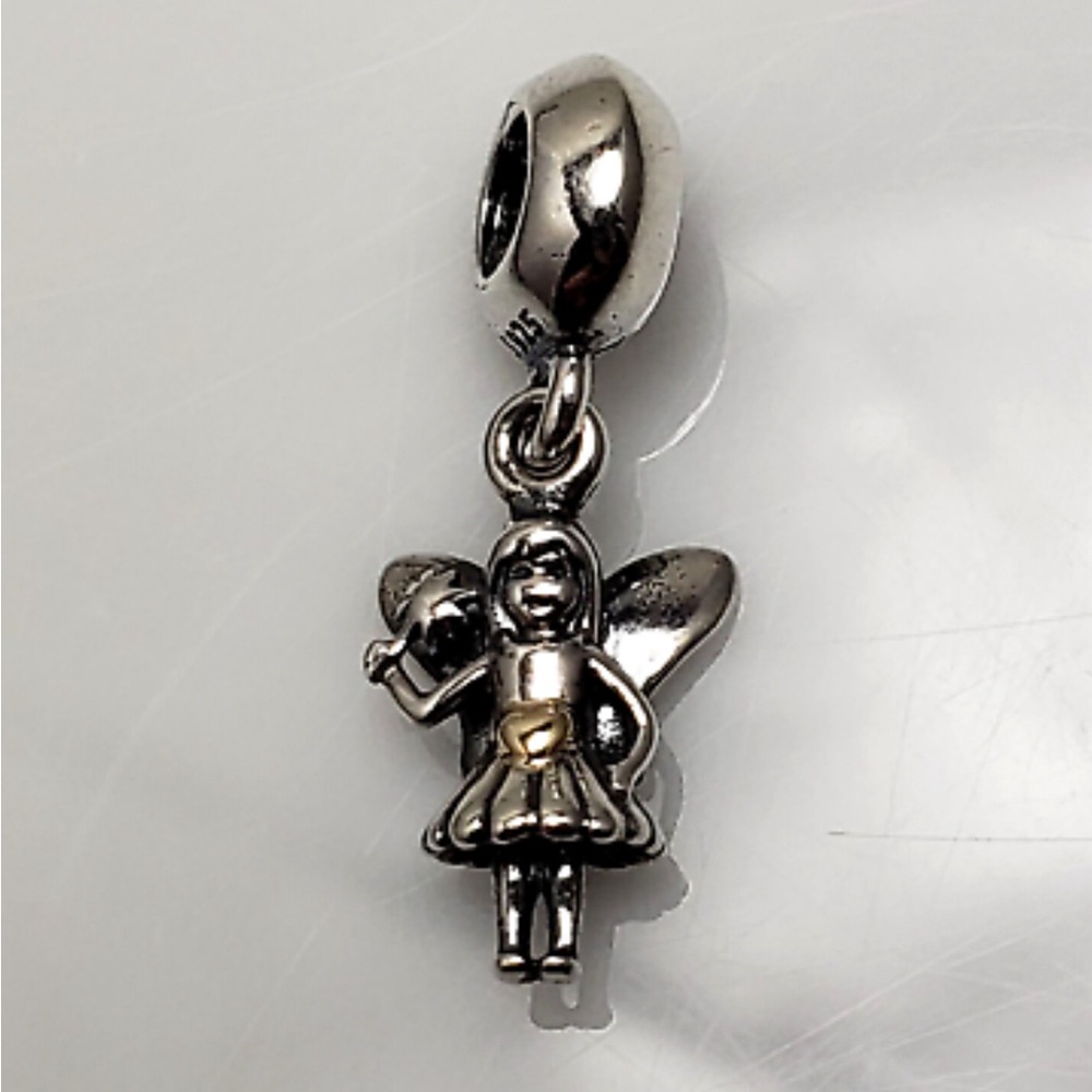 Pandora Sterling Silver Fairy Tale Fairy w/14K heart Bead